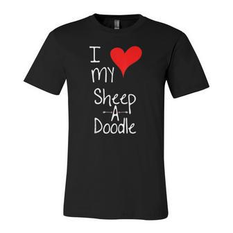 I Love My Sheepadoodle Cute Dog Owner &8211 Graphic Jersey T-Shirt | Mazezy