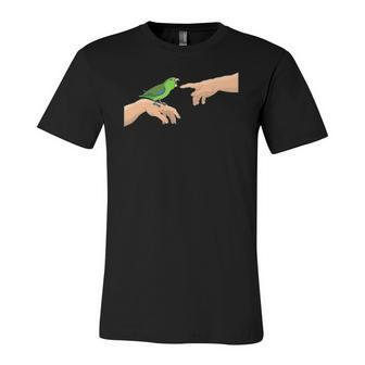 Michelangelo Angry Green Parrotlet Birb Memes Parrot Owner Jersey T-Shirt | Mazezy