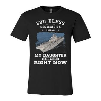 My Daughter Is On Uss America Lha Unisex Jersey Short Sleeve Crewneck Tshirt - Monsterry AU