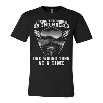 One Wrong Turn At A Time Unisex Jersey Short Sleeve Crewneck Tshirt - Seseable