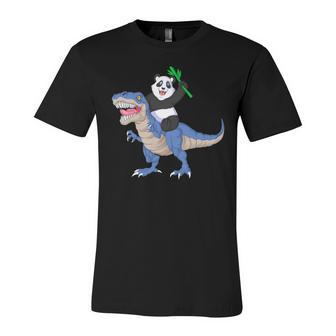 Panda Riding Dinosaur Unisex Jersey Short Sleeve Crewneck Tshirt - Monsterry DE
