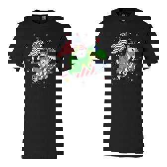 Patriotic Dinosaur Fireworks &8211 Usa American Flag 4Th Of July Jersey T-Shirt | Mazezy