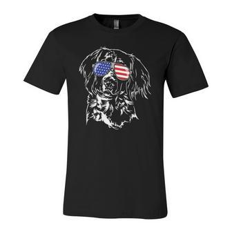 Proud Small Munsterlander Pointer American Flag Dog Jersey T-Shirt | Mazezy