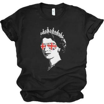Queen Elizabeth II Sunglasses British Crown Men Women T-shirt Unisex Jersey Short Sleeve Crewneck Tee - Seseable
