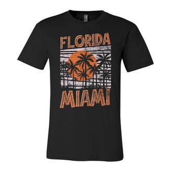Retro Tropical Summer Vacation South Beach Fl Miami Florida  V2 Unisex Jersey Short Sleeve Crewneck Tshirt
