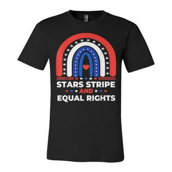 Stars Stripes And Equal Rights Patriotic 4Th Of July Usa Unisex Jersey Short Sleeve Crewneck Tshirt - Seseable