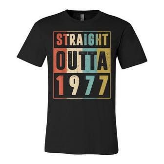 Straight Outta 1977 Vintage Graphic 45 Yrs Old 45Th Birthday Unisex Jersey Short Sleeve Crewneck Tshirt - Seseable