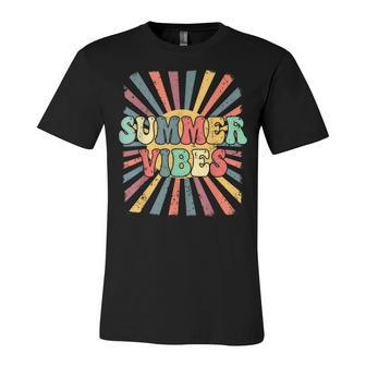 Summer Vibes Vintage Retro Sunshine Tropical Summer Vacation  Unisex Jersey Short Sleeve Crewneck Tshirt