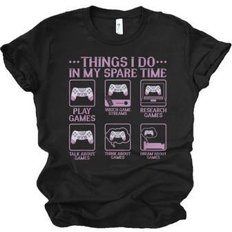 Video Games Gaming 6 Things I Do In My Spare Time Men Women T-shirt Unisex Jersey Short Sleeve Crewneck Tee - Thegiftio UK