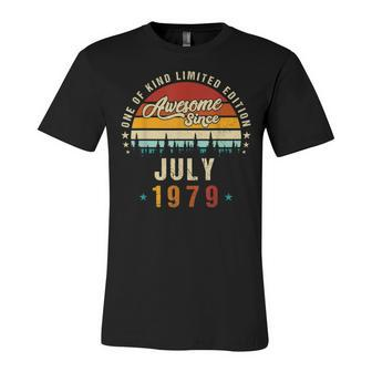 Vintage 43Th Birthday Awesome Since July 1979 Epic Legend Unisex Jersey Short Sleeve Crewneck Tshirt - Seseable