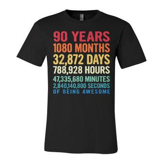 Vintage 90 Years Of Being Awesome Unique 90Th Birthday Gifts Unisex Jersey Short Sleeve Crewneck Tshirt - Seseable