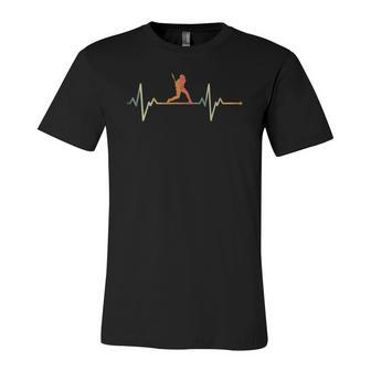 Vintage Baseball Player Heartbeat Baseball Jersey T-Shirt | Mazezy