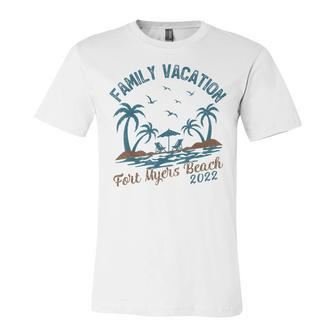 Family Vacation 2022 Palm Tree Florida Fort Myers Beach  Unisex Jersey Short Sleeve Crewneck Tshirt