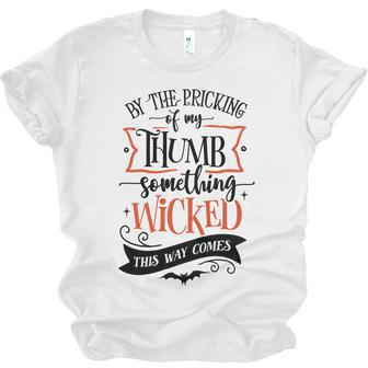 Halloween By The Pricking Of My Thumb Orange And Blac Design Men Women T-shirt Unisex Jersey Short Sleeve Crewneck Tee - Seseable