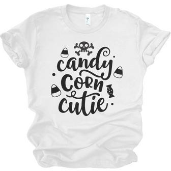 Halloween Candy Corn Cutie - Black Custom Men Women T-shirt Unisex Jersey Short Sleeve Crewneck Tee - Seseable