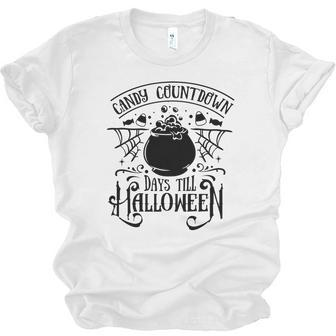 Halloween Candy Countdown Days Till Halloween - Black Men Women T-shirt Unisex Jersey Short Sleeve Crewneck Tee - Seseable