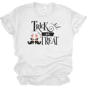 Halloween Funny Trick Or Treat Black Design Men Women T-shirt Unisex Jersey Short Sleeve Crewneck Tee - Seseable