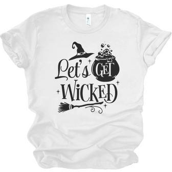 Halloween Let_S Get Wicked Black Design Men Women T-shirt Unisex Jersey Short Sleeve Crewneck Tee - Seseable