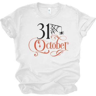 Halloween October 31 Black And Orange Desig Men Women T-shirt Unisex Jersey Short Sleeve Crewneck Tee - Seseable