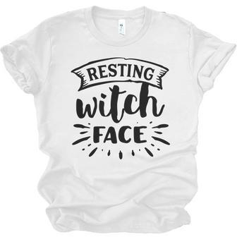 Halloween Resting Witch Face Black Design Men Women T-shirt Unisex Jersey Short Sleeve Crewneck Tee - Seseable