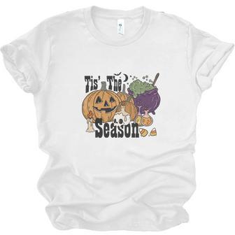 Halloween Tis The Season Pumpkin And Posion For You Men Women T-shirt Unisex Jersey Short Sleeve Crewneck Tee - Seseable