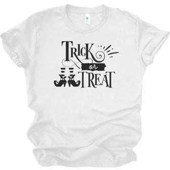 Halloween Trick Or Treat Black Design V2 Men Women T-shirt Unisex Jersey Short Sleeve Crewneck Tee - Seseable