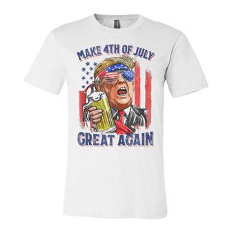 Make 4Th Of July Great Again Funny Trump Men Drinking Beer V3 Unisex Jersey Short Sleeve Crewneck Tshirt - Seseable