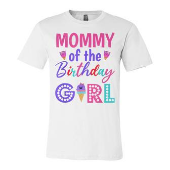 Mommy Of The Birthday Girl Mom Ice Cream First Birthday Unisex Jersey Short Sleeve Crewneck Tshirt - Seseable