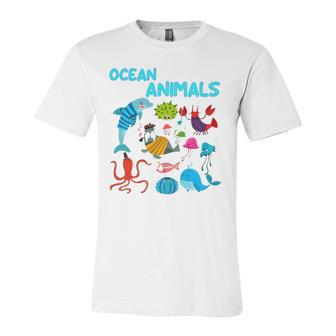 Ocean Animals Marine Creatures Under The Sea Jersey T-Shirt | Mazezy