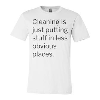 Putting Stuff In Less Obvious Places V2 Unisex Jersey Short Sleeve Crewneck Tshirt - Seseable