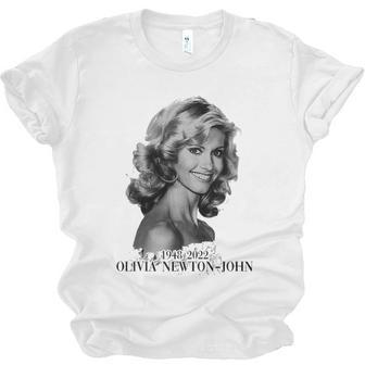 Rest In Peace 1948 2022 Olivia Newton-John Legend Men Women T-shirt Unisex Jersey Short Sleeve Crewneck Tee - Thegiftio UK