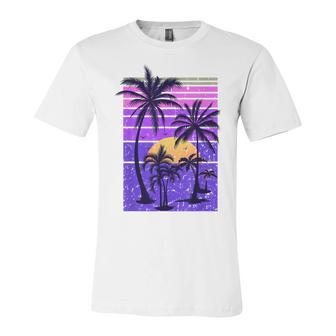 Summer Vintage Paradise Vacation Sunset Palm Retro Tropical  Unisex Jersey Short Sleeve Crewneck Tshirt
