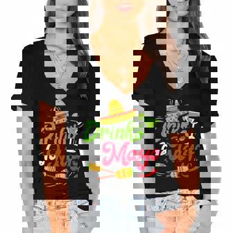 Cinco Drinko De Mayo Men Women Drinking Tequila Margarita Women's Jersey Short Sleeve Deep V-Neck Tshirt - Thegiftio