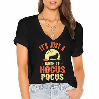 Corgi Hocus Pocus Halloween Women's Jersey Short Sleeve Deep V-Neck Tshirt - Seseable