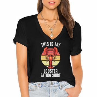 Crab &8211 This Is My Lobster Eating &8211 Shellfish &8211 Chef Women's Jersey Short Sleeve Deep V-Neck Tshirt | Mazezy