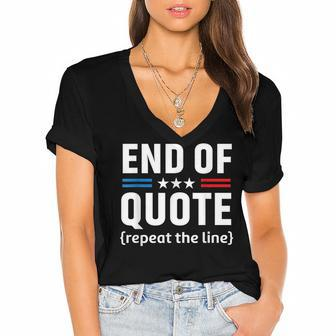 Funny Joe End Of Quote Repeat The Line V2 Women's Jersey Short Sleeve Deep V-Neck Tshirt - Seseable