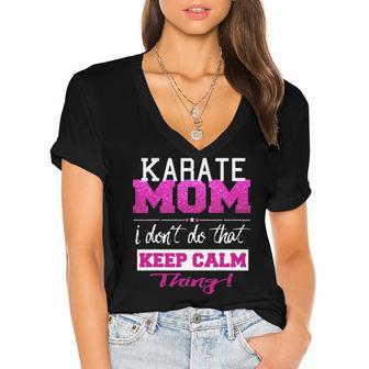 Funny Karate Mom Best Mother Women's Jersey Short Sleeve Deep V-Neck Tshirt