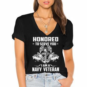HONORED TO SERVE YOU Women's Jersey Short Sleeve Deep V-Neck Tshirt - Monsterry AU