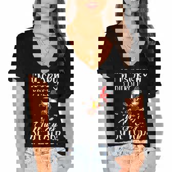 Im Sorry Did I Roll My Eyes Out Loud Chicken Sarcastic Women's Jersey Short Sleeve Deep V-Neck Tshirt - Thegiftio