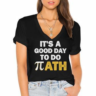 Its A Good Day To Do Math Women's Jersey Short Sleeve Deep V-Neck Tshirt - Seseable