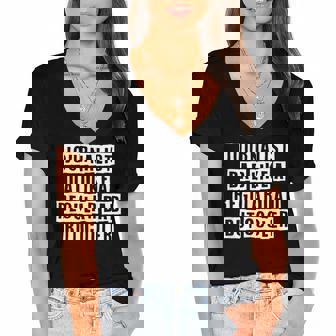 Lovely Funny Cool Sarcastic Journalist Dad Like A Regular Women's Jersey Short Sleeve Deep V-Neck Tshirt - Thegiftio