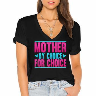 Mother By Choice For Choice Pro Choice Feminism Women's Jersey Short Sleeve Deep V-Neck Tshirt - Seseable