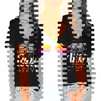 Nurse Off Duty Funny Summer Beach Holiday For Rn Nurse Women's Jersey Short Sleeve Deep V-Neck Tshirt - Thegiftio