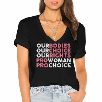 Our Body Choice Rights Pro Woman Pro Abortion Women's Jersey Short Sleeve Deep V-Neck Tshirt - Seseable