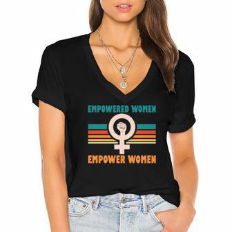 Pro Choice Empowered Women Empower Women Women's Jersey Short Sleeve Deep V-Neck Tshirt - Seseable