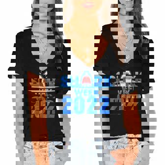 Shark 2022 Week Passion For Shark 2022 Men Women Women's Jersey Short Sleeve Deep V-Neck Tshirt - Thegiftio