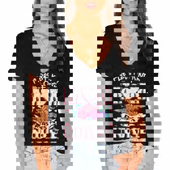 The Best Kind Of Mom Raises A Nurse Mothers Day Women's Jersey Short Sleeve Deep V-Neck Tshirt - Thegiftio