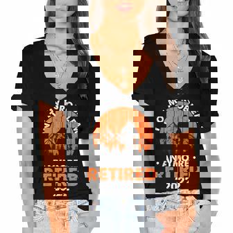 Vintage Retired 2022 Not My Problem Anymore Retirement V2 Women's Jersey Short Sleeve Deep V-Neck Tshirt - Thegiftio UK