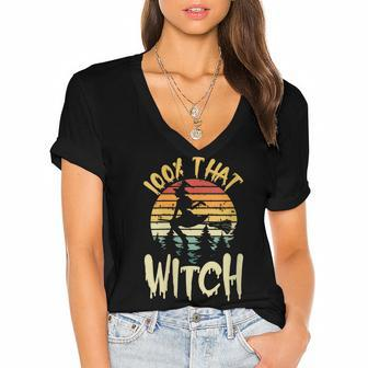 Womens 100 Percent That Witch Halloween Witch Squad Witchcraft Women's Jersey Short Sleeve Deep V-Neck Tshirt - Seseable
