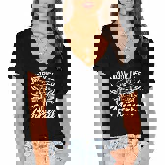 Womens Biker Lifestyle Quotes Motorcycles And Mascara Women's Jersey Short Sleeve Deep V-Neck Tshirt | Mazezy